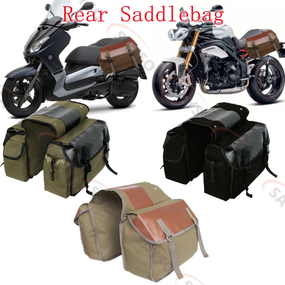 Canvas Leather Rear Saddlebag  - Motorcycle Gear Backpack 评论和价格