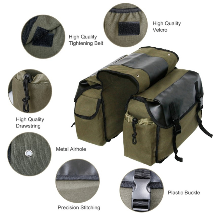 Canvas Leather Rear Saddlebag  - Motorcycle Gear Backpack 评论和价格