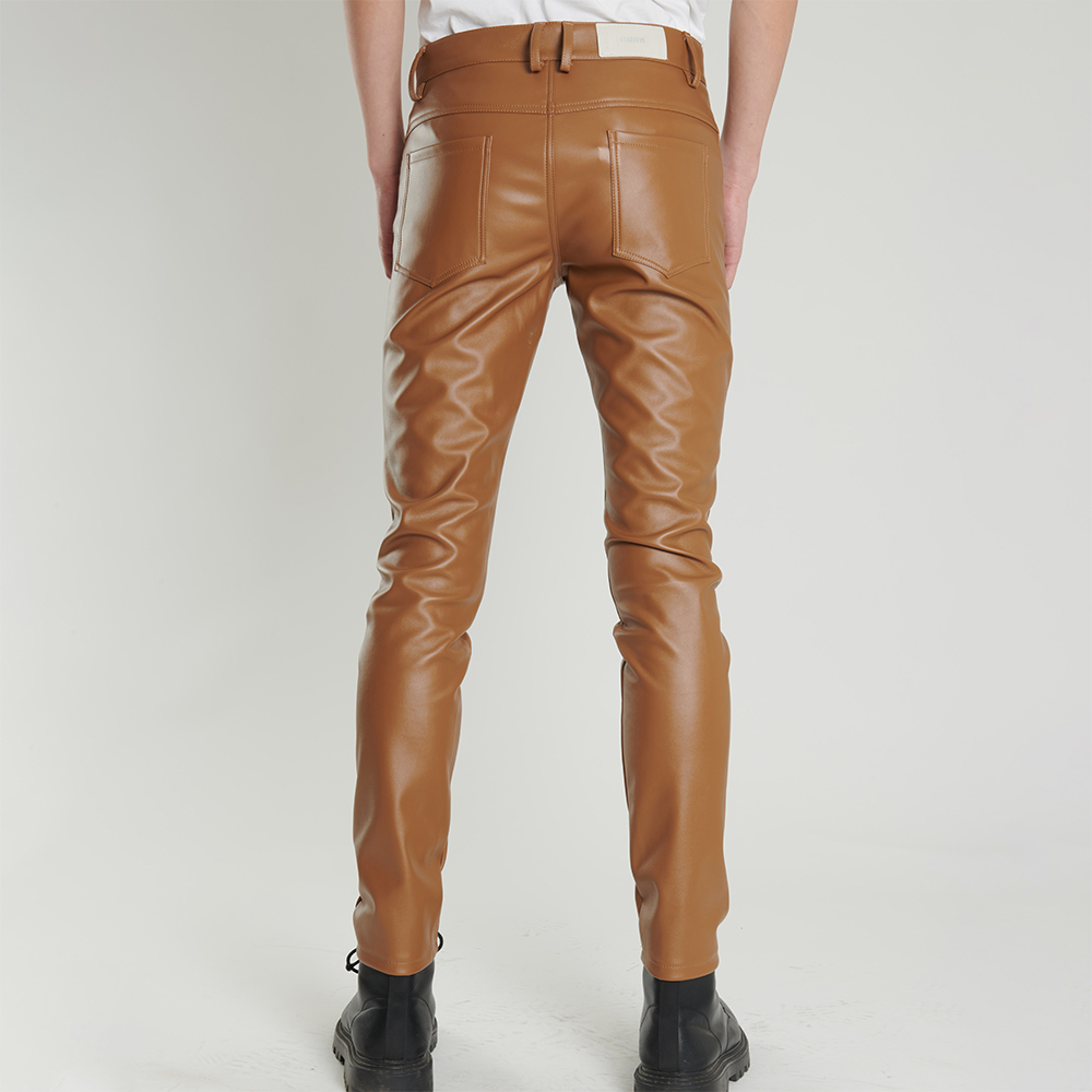Men's Leather Pants Skinny Fit - Motorcycle Gear Mens 评论和价格